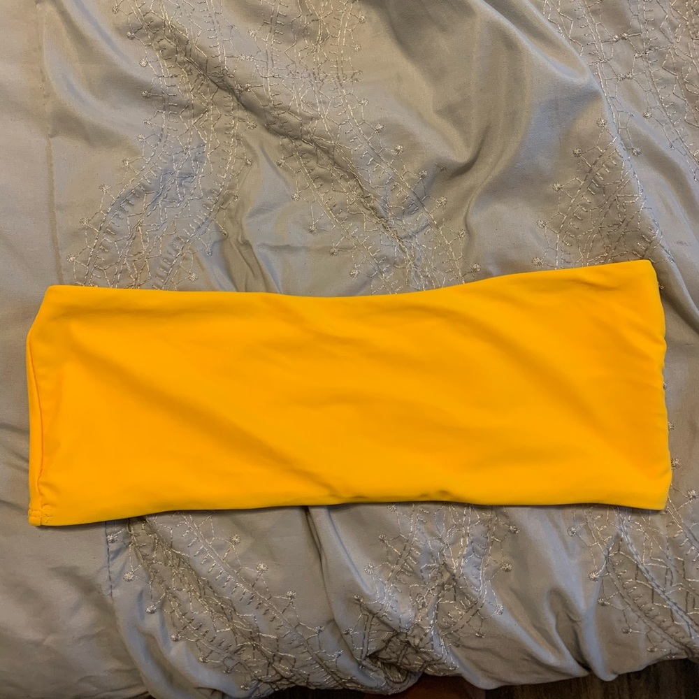 Zaful yellow strapless bikini top